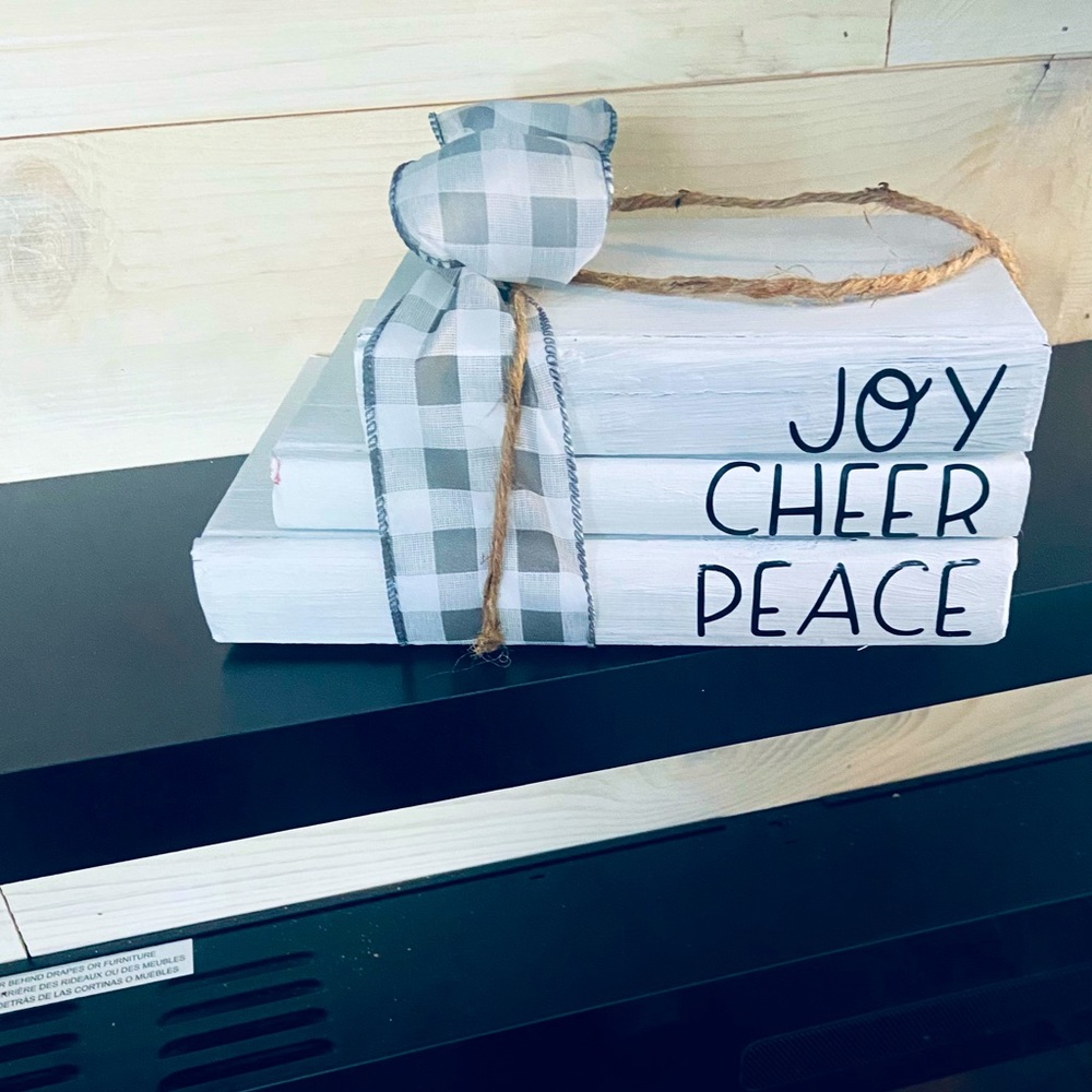 Stacked book decor